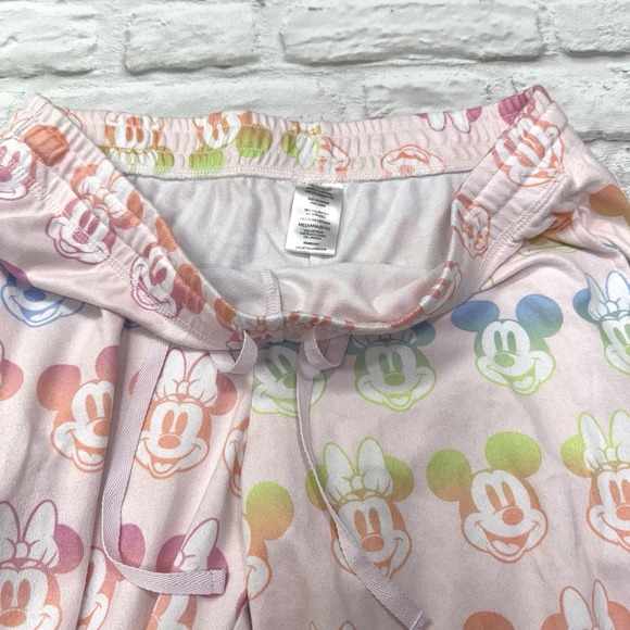 Disney Mickey Minnie Mouse Woman Pink Pajama Set  2pc Sz M Soft Cozy Lounge Wear - Picture 8 of 16